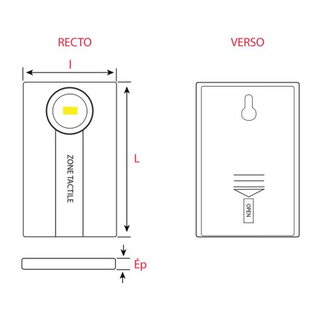 Lampe LED Tactile Sans fil Rectangulaire Blanche À poser ou suspendre