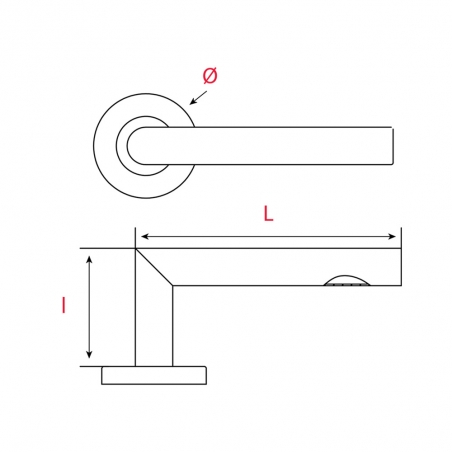 2 Poignées de porte RISTRETTA sur rosace Satiné mat - Inox