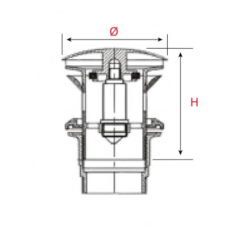 Bonde de Lavabo Clic-Clac avec trop plein 80x66 Chrome