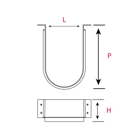 Passage de siphon Gris P. 200mm - Plastique (ABS)