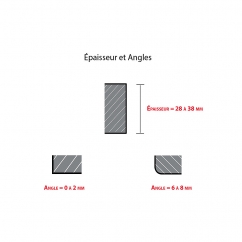 Profil jonction d'angle pour plan de travail 38mm Aluminium - À visser