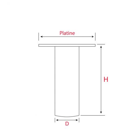 Pied de meuble cylindrique Noir Diam.30mm - Acier