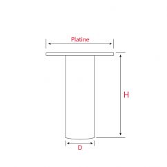 Pied de meuble cylindrique Noir Diam.30mm - Acier