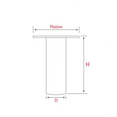 Pied de meuble cylindrique Blanc Diam.30mm - Acier