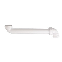 Tubulure gain de place Blanc pour Lavabo L.320mm Diam.32mm - Plastique