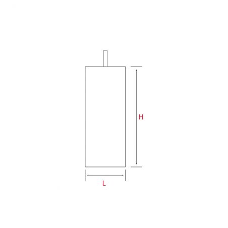 Pied de lit Chrome carré 60x60 H.150mm À visser - Acier