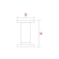 Pied de meuble rond H.120-140mm Diam.38mm Nickel brossé - Aluminium