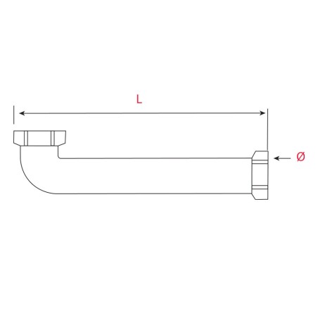 Tubulure gain de place Blanc pour Lavabo L.320mm Diam.32mm - Plastique