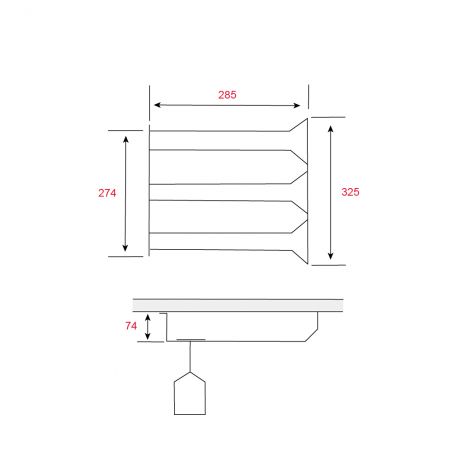 Porte-verres suspendu à visser Noir mat L.325-274mm