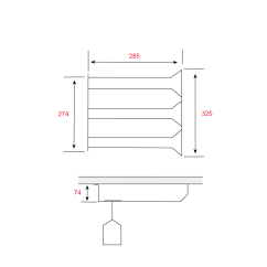 Porte-verres suspendu à visser Noir mat L.325-274mm