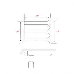 Porte-verres suspendu à visser Noir mat L.325-274mm