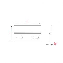 Plaque de fixation murale invisible L.76mm - Acier zingué