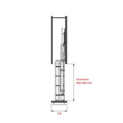 Porte-bouteille coulissant Latéral amorti Meuble 150mm P.475mm - Acier