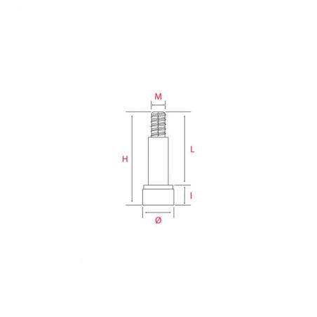 16 Vérins de réglage Blanc avec insert M6x25mm pour meuble À visser