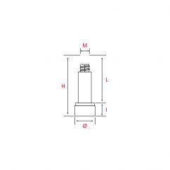 20 Vérins de réglage Blancs avec écrou pour meuble M6x20mm