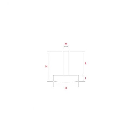 Vérin réglable Téflon M6 Diam.22mm À visser