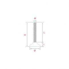 Vérin de réglage M10 Noir À visser H.100mm