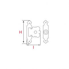 Mini fermoir pour coffret H.32mm - Acier Laitonné