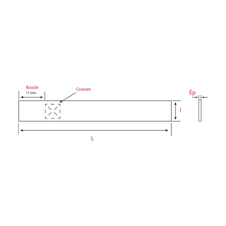 Sangle Noire L.570mm - Nylon