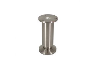 Pied de meuble rond H.120-140mm Diam.38mm Nickel brossé - Aluminium