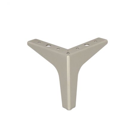 4 Pieds triangles d'angle pour meuble H.130mm - Acier brossé