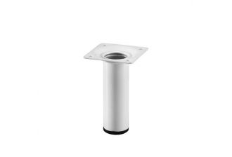 Pied de meuble cylindrique Blanc Diam.30mm - Acier