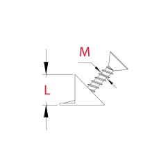 20 Taquets d'angle Avec vis pour paroi arrière L.10.5mm - Plastique