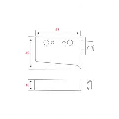 Fixation murale pour meuble haut L.58mm - Plastique