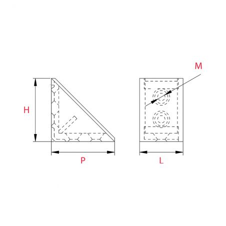 4 Taquets équerre Blanc avec cache rabattable L.24mm Plastique