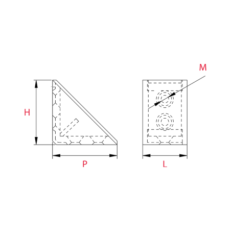 Taquets équerre Blanc avec cache rabattable L.24mm Plastique