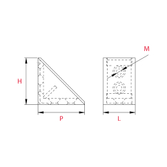 Taquets équerre Blanc avec cache rabattable L.24mm Plastique