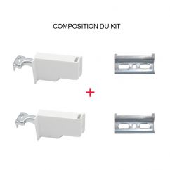 Kit de fixations murales pour meuble haut L.63mm - Plastique