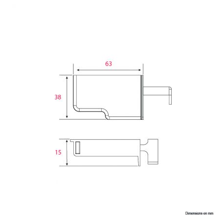 Kit de fixations murales pour meuble haut L.63mm - Plastique