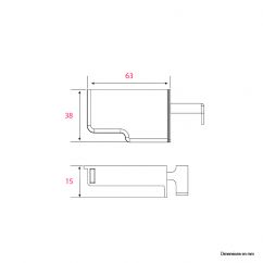 Kit de fixations murales pour meuble haut L.63mm - Plastique