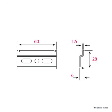 Kit de fixations murales pour meuble haut L.63mm - Plastique