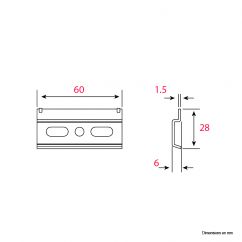 Kit de fixations murales pour meuble haut L.63mm - Plastique