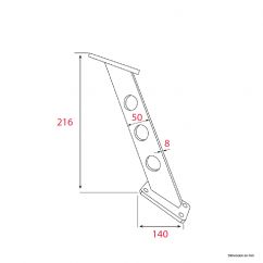 Support snack Incliné Aluminium H.216mm - À visser