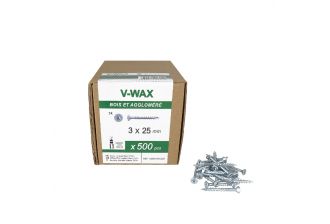 500 Vis à bois tête fraisée TORX Type 17 Cut 3x25mm - Acier blanc