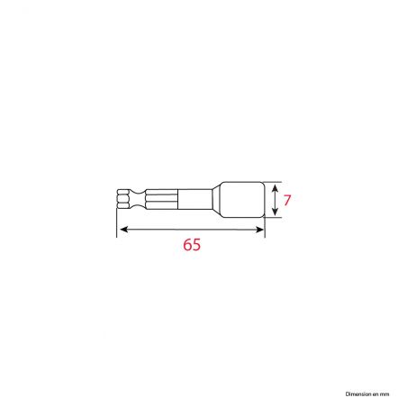 10 Noix de serrage magnétique à 6 pans 7x65mm