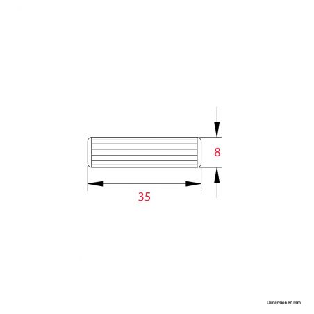 20 Tourillons bois à enfoncer Diam.8mm L.35mm