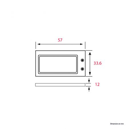 Mini horloge LCD Noire à poser ou À encastrer L.57mm + pile