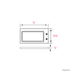 Mini horloge LCD Noire à poser ou À encastrer L.57mm + pile