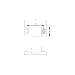 Loqueteau magnétique rectangulaire Blanc 3kg L.35mm