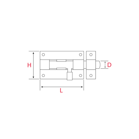 Targette pour meuble L.40mm - Acier nickelé