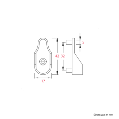 Support d'extrémité pour barre de penderie 30x15 À frapper Nickel - Zamak