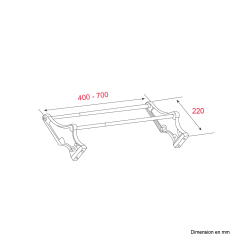 Porte-chaussures Ajustable L.400-700mm P.220mm - Acier