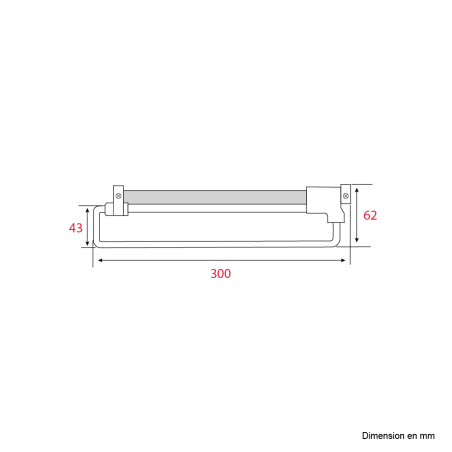 Porte-cintres coulissant Nickel - P.300mm - Acier