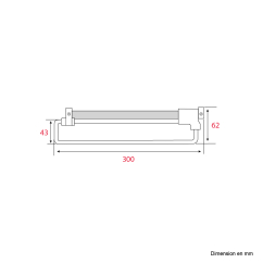 Porte-cintres coulissant Nickel - P.300mm - Acier