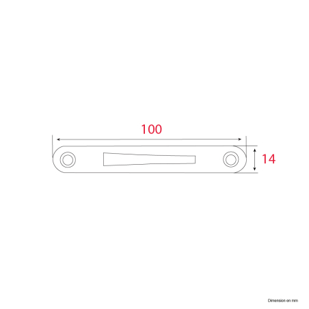 Gâche de panneton pour crémone à Larder 100x14mm - Acier zingué