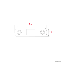 Gâche de panneton pour crémone à Larder 50x14mm - Acier zingué